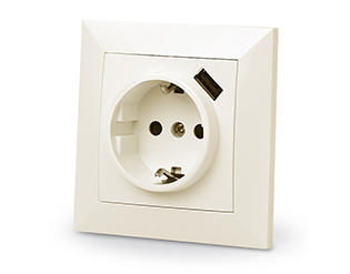 Розетка з вмонтованим блоком живлення USB REAL-EL CSW-210-C 